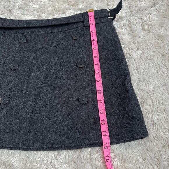 Vintage Y2K Gap Sz 2 European Fit Italian Wool Felted Mini Skirt Gray - Picture 7 of 8